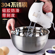 304不锈钢打蛋盆硅胶烘焙工具打蛋器做蛋糕打蛋盆加深加高防溅盆