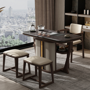 阳台茶桌椅组合轻奢极简功夫泡茶桌实木书房，办公室茶室家用小茶台