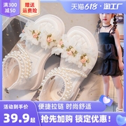 女童鞋子夏款儿童公主，凉鞋2023夏季小女孩，中大童宝宝沙滩软底