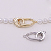 s925纯银时尚珍珠项链，手链毛衣链手工，diy制作串珠饰品双环银扣
