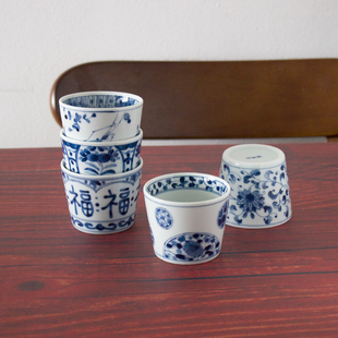 蓝凛堂日本进口美浓烧陶瓷茶杯日式家用水杯咖啡杯白瓷杯子