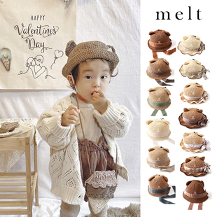 35little家日本纯手工小众品牌，女童透气百搭兔耳朵帽子遮阳帽