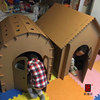 儿童纸房子玩具屋纸板，城堡手工幼儿园宝宝，纸壳制作小屋纸板房纸屋