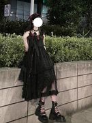 夏季女装2024高档套装新中式国风禅意黑色吊带连衣裙子女夏季