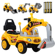 挖机玩具可坐号儿童，挖掘机车带灯光滑行挖土机，扭扭车工程车