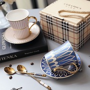 瓷烨英式咖啡杯碟勺ins风欧式小奢华陶瓷，下午茶杯子茶具套装礼盒