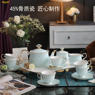 英格丽骨瓷杯具高档精致英式下午茶具套装，陶瓷咖啡杯子碟欧式轻奢