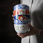 日本进口波佐见烧献上锦和风日式大号米饭碗套装陶瓷餐具礼盒家用