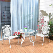 新户外(新户外)编藤桌椅庭院花园室外阳台桌椅休闲别墅，简约现代欧式白色促