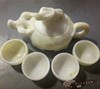 天然玉器蓝田玉石茶具茶壶，一套茶具套装，四合一摆件送礼
