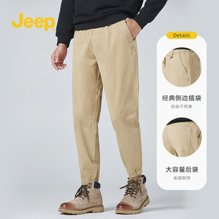 jeep吉普工装裤男春季裤子，休闲男士潮流，百搭青少年保暖长裤男