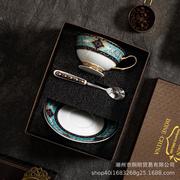 欧式骨瓷咖啡杯套装陶瓷，高颜值杯碟水g杯杯子，复古y英式下午茶