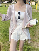 2023东大门镂空蕾丝泡泡袖，拼接拉链夹克棒球服开衫，短外套上衣