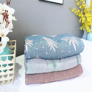 外贸日式水洗棉四层纯棉纱布盖毯夏季空调毯单人双人竹纤维午睡毯