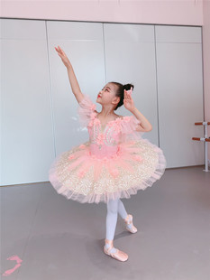 儿童浅粉色芭蕾舞裙睡美人芭蕾舞演出纱裙专业TUTU裙表演服蓬蓬裙