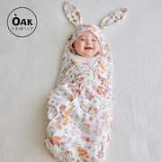 Oak Family新生儿包被春夏季竹棉纱布抱被宝宝抱毯婴儿包裹襁褓