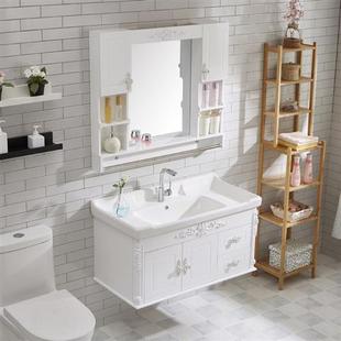 卫浴欧式pvc浴室柜，组合卫生间洗手盆洗脸池洗漱台盆，吊柜镜柜欧式