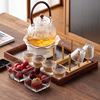 轻奢花茶壶水壶套装水果，茶壶下午茶蜡烛，加热花草果茶玻璃杯子茶具