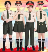 儿童军装演出服小学生，升旗手服装夏季短袖，幼儿园升旗仪式鼓号队服