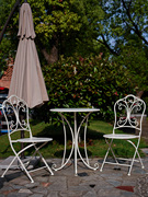 户外铁艺花园桌椅三件套文艺露台庭院网红咖啡休闲小圆桌茶几组合