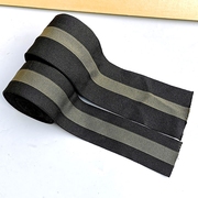 黑色条纹四面弹力织带，羽绒服裤子加宽加肥侧边条针织，丝带服装布带