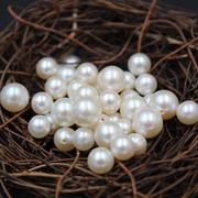 天然珍珠近正圆配对裸珠2-8m半孔淡水珍珠散珠diy饰品圆珠子