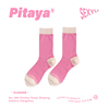 ILLUSION BOY3色丝袜薄款中筒袜粉色撞色竖条暗纹玻璃丝女袜