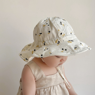 婴儿帽子夏季薄款春秋儿童渔夫帽，男女童遮阳防晒帽春秋宝宝盆帽潮