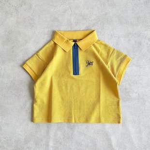 日本 2024夏 MARKEY'S 童装 3色款拉链polo短袖T恤 90-150cm