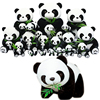 可爱网红熊猫公仔仿真毛绒玩具，挂件抱竹子，大熊猫玩偶睡觉抱枕超大