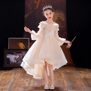女童高级感公主裙生日儿童礼服，裙轻奢小众高端主持人钢琴演出服秋