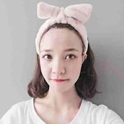 洗脸发带韩国可爱束发带兔耳朵绑带发箍纯色可爱学生女士通用发饰