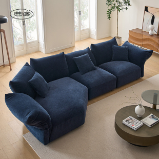 曲家网红花瓣沙发，意式客厅设计师布艺，异形弧形沙发组合