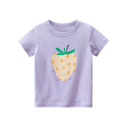 女童纯棉短袖T恤夏季韩版萌草莓4可爱3洋气2岁女宝宝夏装半袖