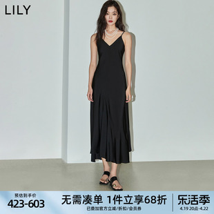 经典小黑裙系列lily2024夏浪漫(夏浪漫)微光通勤吊带显瘦连衣裙合辑