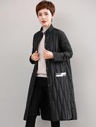 羽绒服女中长款冬装宽松大码韩版保暖减龄外套，面100%聚酯纤维
