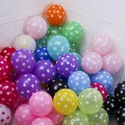 12寸彩色圆点气球婚礼生日，布置装饰乳胶加厚糖果多色斑点波点
