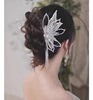 水晶蝴蝶翅膀对夹蕾丝，羽毛流苏发夹仙美头花，新娘头饰礼服婚纱配饰