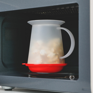 日本进口微波炉专用爆米花杯自制爆玉米花盒耐高温带盖桶零食杯子
