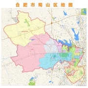 合肥市蜀山区行政区划地图 路线定制2022城市交通卫星街道贴图