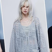 纽约新锐设计师p*五女款复古休闲长袖镂空针织开衫毛衣