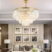 后现代客厅水晶灯美式圆形轻奢金色简约大气卧室酒店北欧餐厅吊灯
