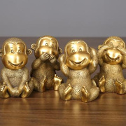 四铜不猴摆件工艺品十二生肖猴铜猴子摆件家居客厅装饰品家居摆设