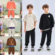 MLB韩国童装23秋款男女童卫衣长裤休闲运动套装三件套中大童