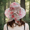 优雅女士遮阳帽子夏季户外出游田园风花朵时尚民族国风太阳帽凉帽