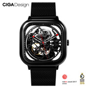 cigadesign玺佳全镂空机械表方形手表，男款时尚情侣女友送礼礼物