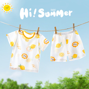 婴儿夏季套装短袖宝宝薄款女童，夏装男童纯棉，衣服幼儿洋气短裤童装