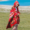 带帽子围巾大披肩女秋冬季新疆西藏草原沙漠青海旅行保暖披风斗蓬