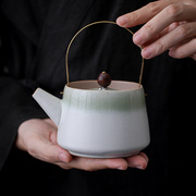 影青陶瓷茶壶创意日式提梁壶家用功夫茶具瓷壶过滤泡茶器复古瓷器