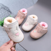童棉鞋防滑软底婴儿学步鞋，公主0-1一岁2加绒保暖宝宝鞋子冬季女